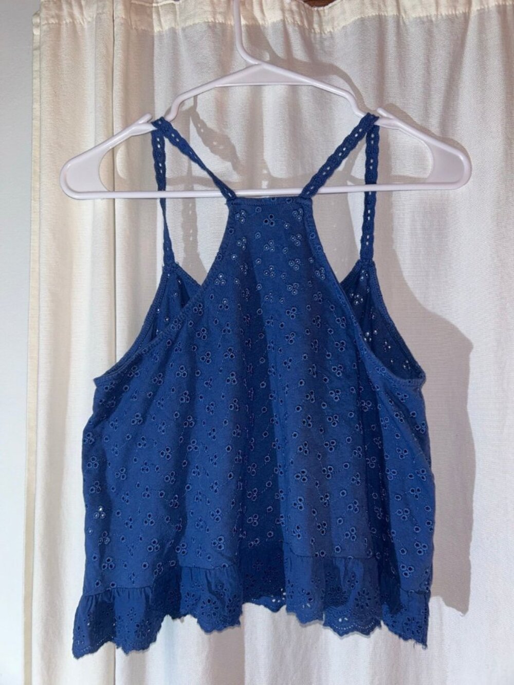 Aeropostale blue eyelet tank top size medium